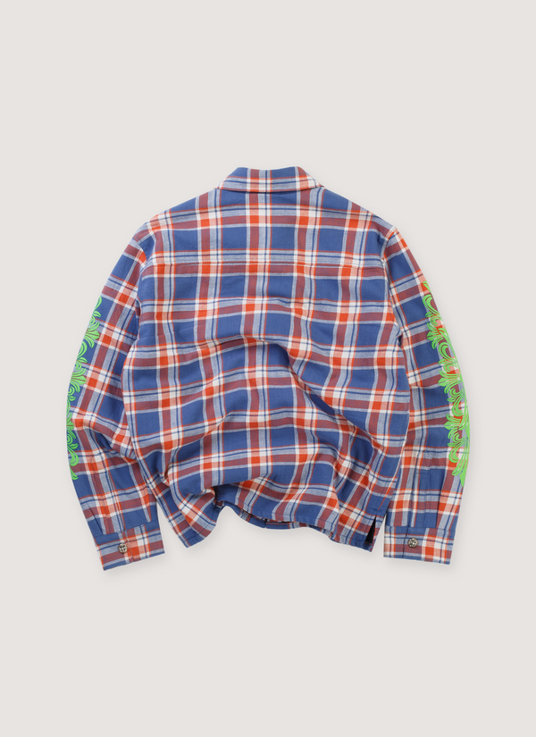 Chrome Hearts Workn Padded Flannel Shirt Blue Red (Pre-Owned) alternate view - Shop at Pieces Los Angeles