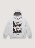 Supreme Wu-Tang Clan Sweatshirt Hoodie Ash Grey, heavyweight brushed back fleece, pouch pocket, printed logos, embroidered logo, front view Supreme Wu-Tang Clan Sweatshirt - Image 4 | Authenticated at Pieces Los Angeles