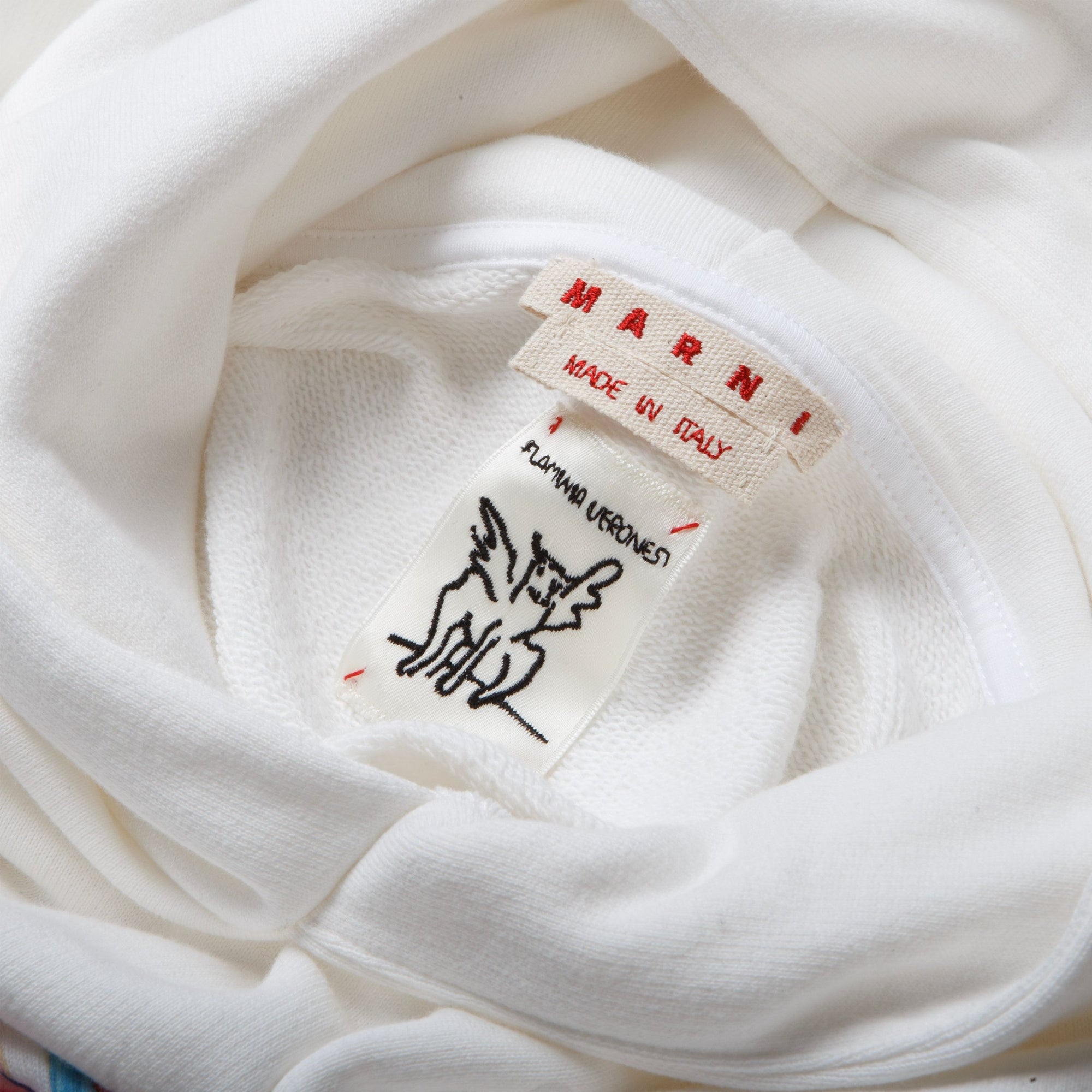 Marni Painterly Logo Sweatshirt Stone White