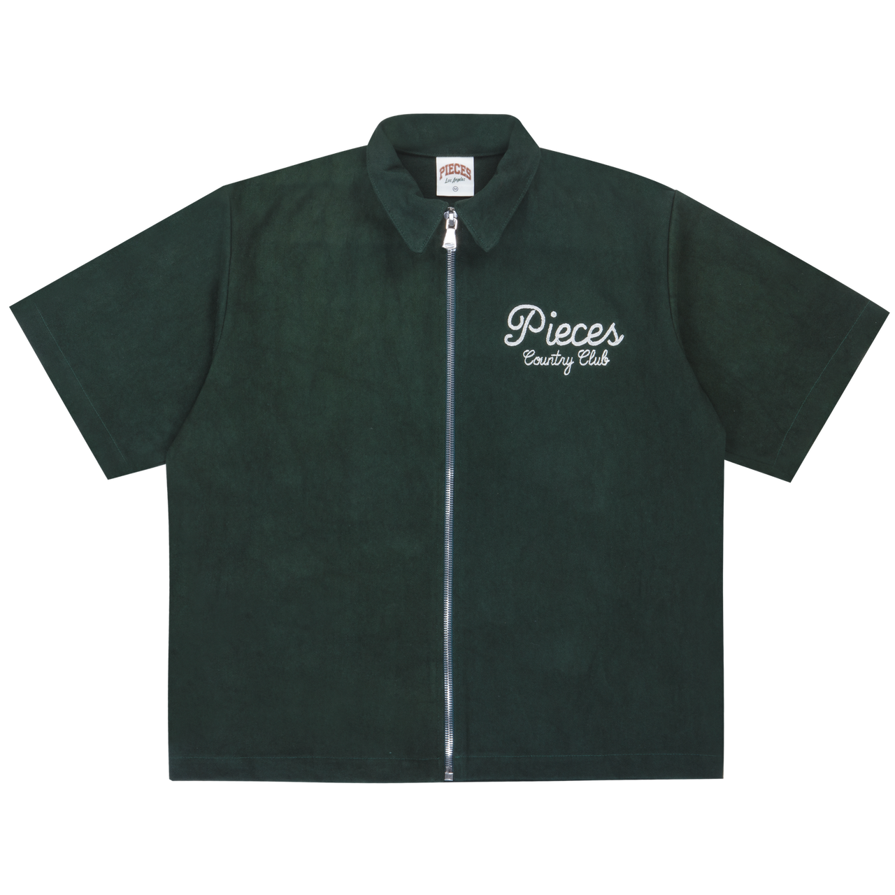 Pieces Country Club Zip Shirt Forest Green