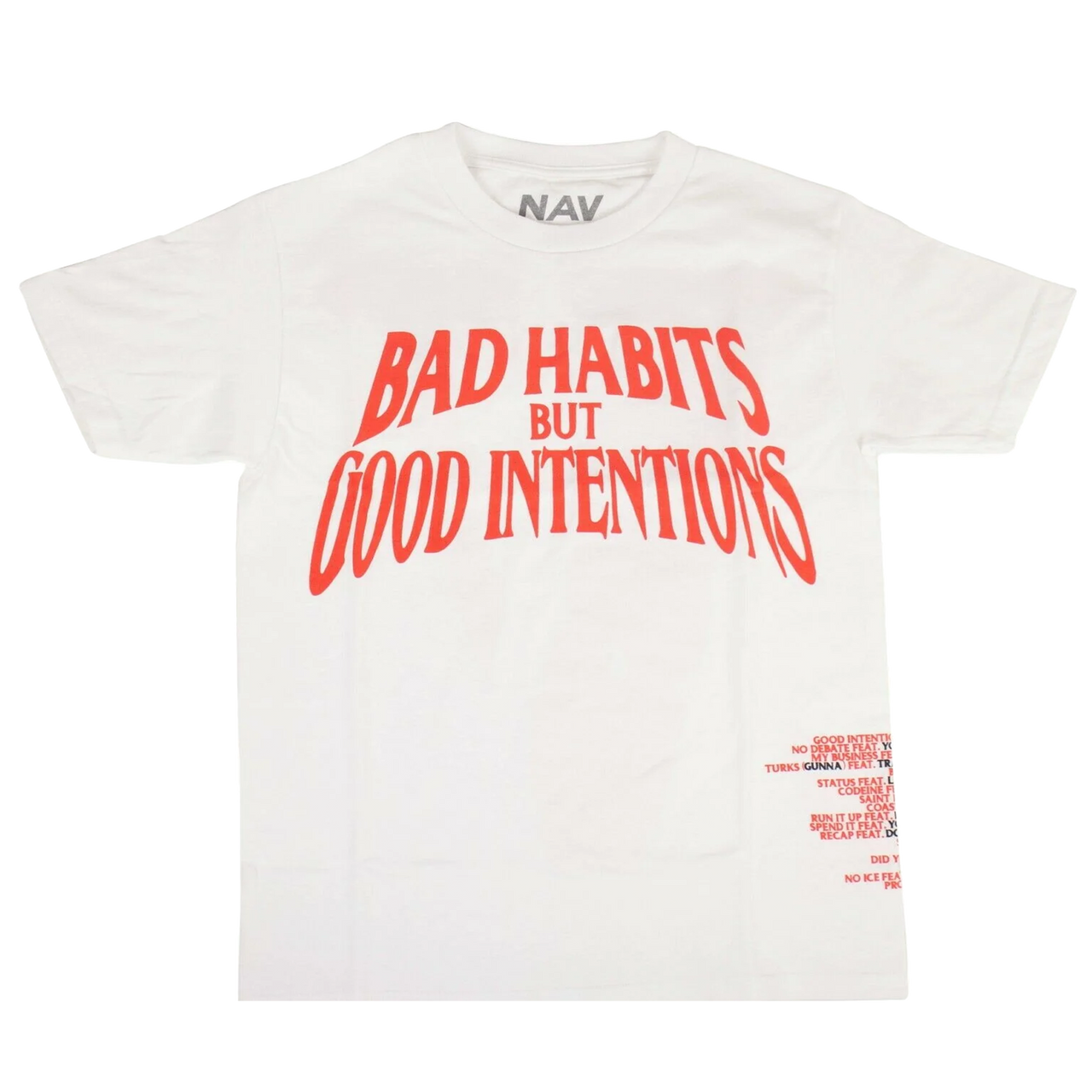 Vlone x Nav Bad Habits Good Intentions Tee White