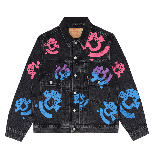Denim Tears Bstroy Type-2 Denim Jacket Washed Black – PIECES Denim Tears Bstroy Type-2 Denim Jacket Washed Black – PIECES