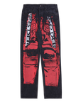 Sp5der Worldwide Moto Jeans Black Red