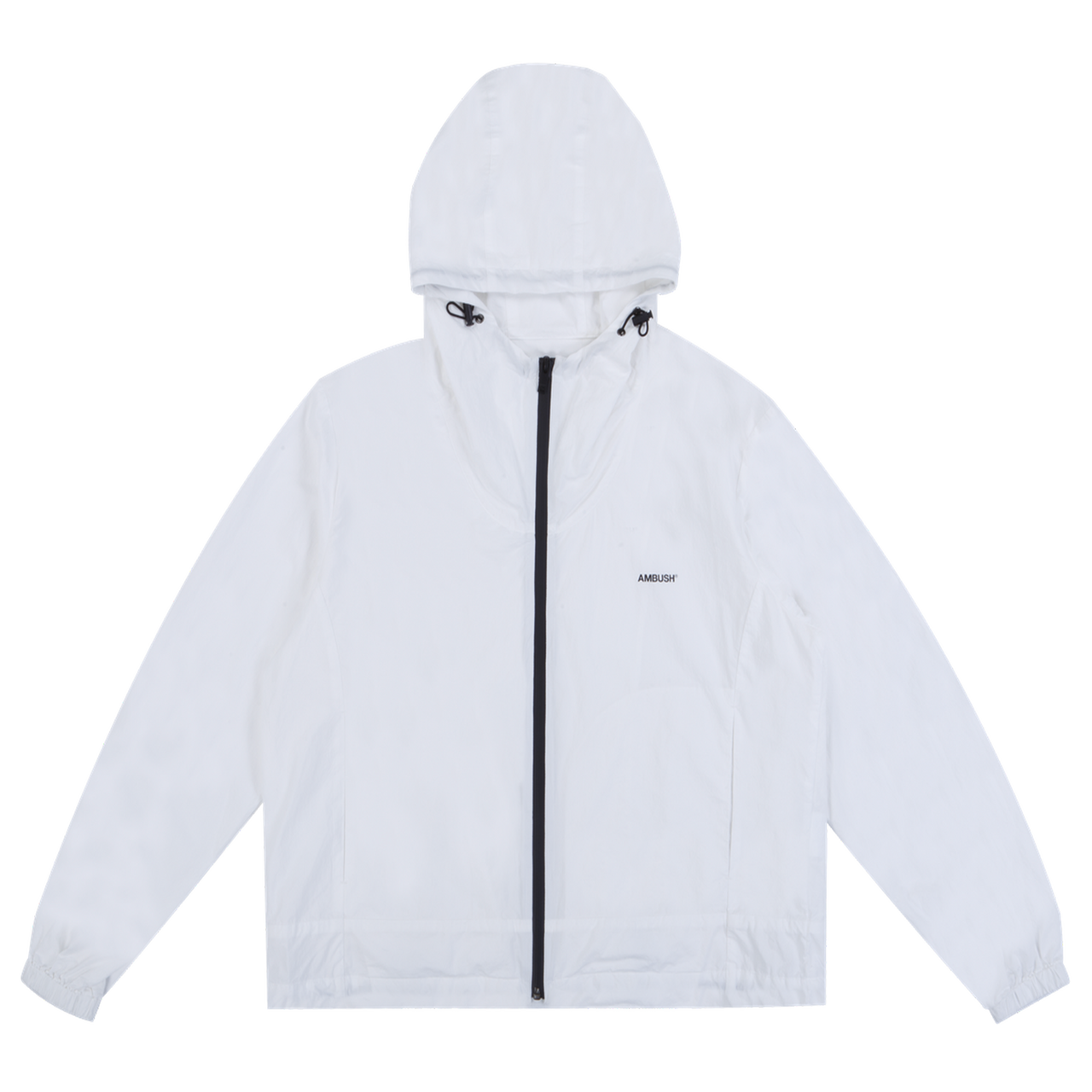 Ambush Logo Hooded Zip Jacket White