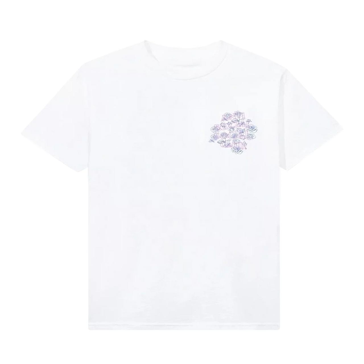 Anti Social Social Club Roses Outline Tee White Pink