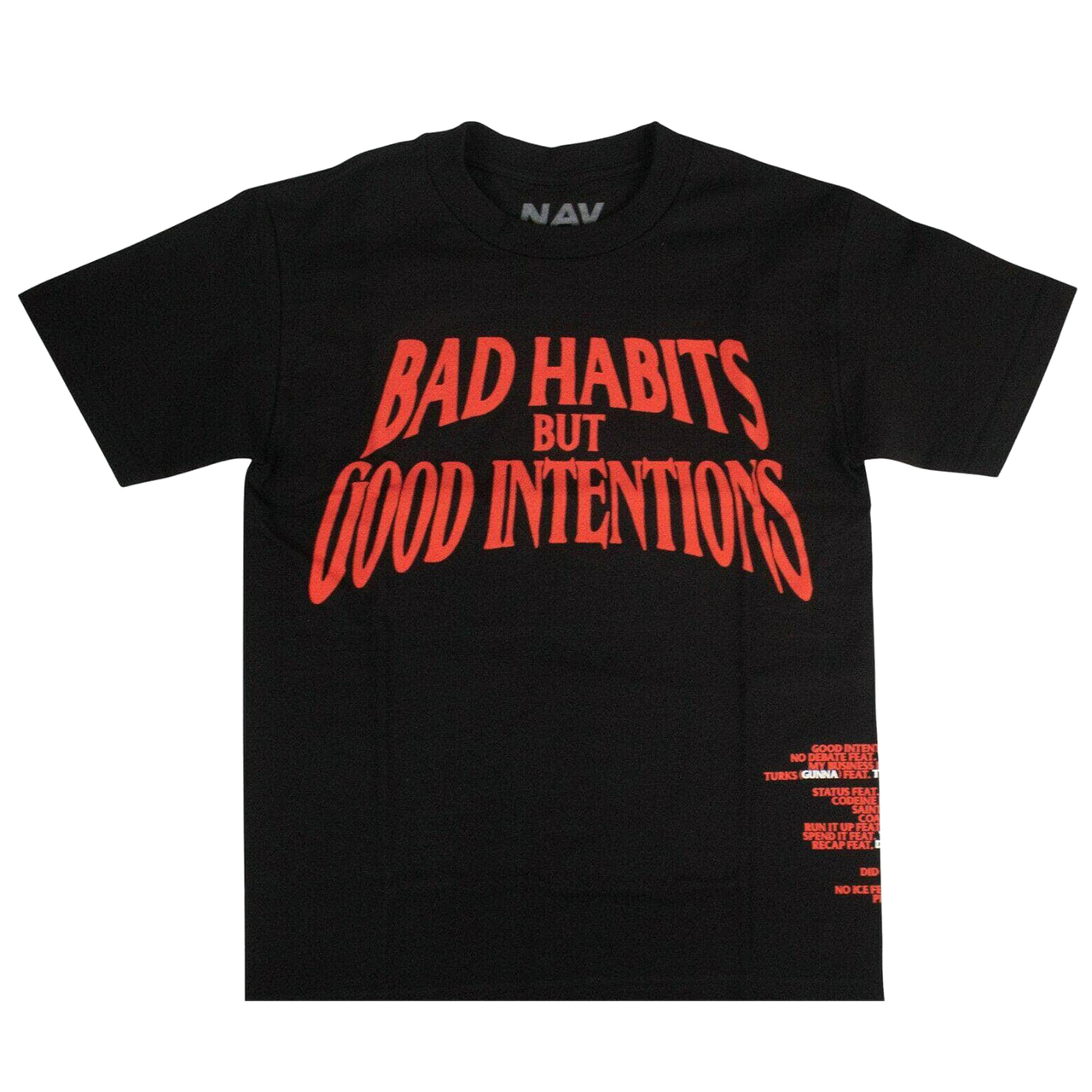 Vlone x Nav Bad Habits Good Intentions Tee Black