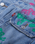 Denim Tears Bstroy Type-2 Denim Jacket Light Wash Pink/Green