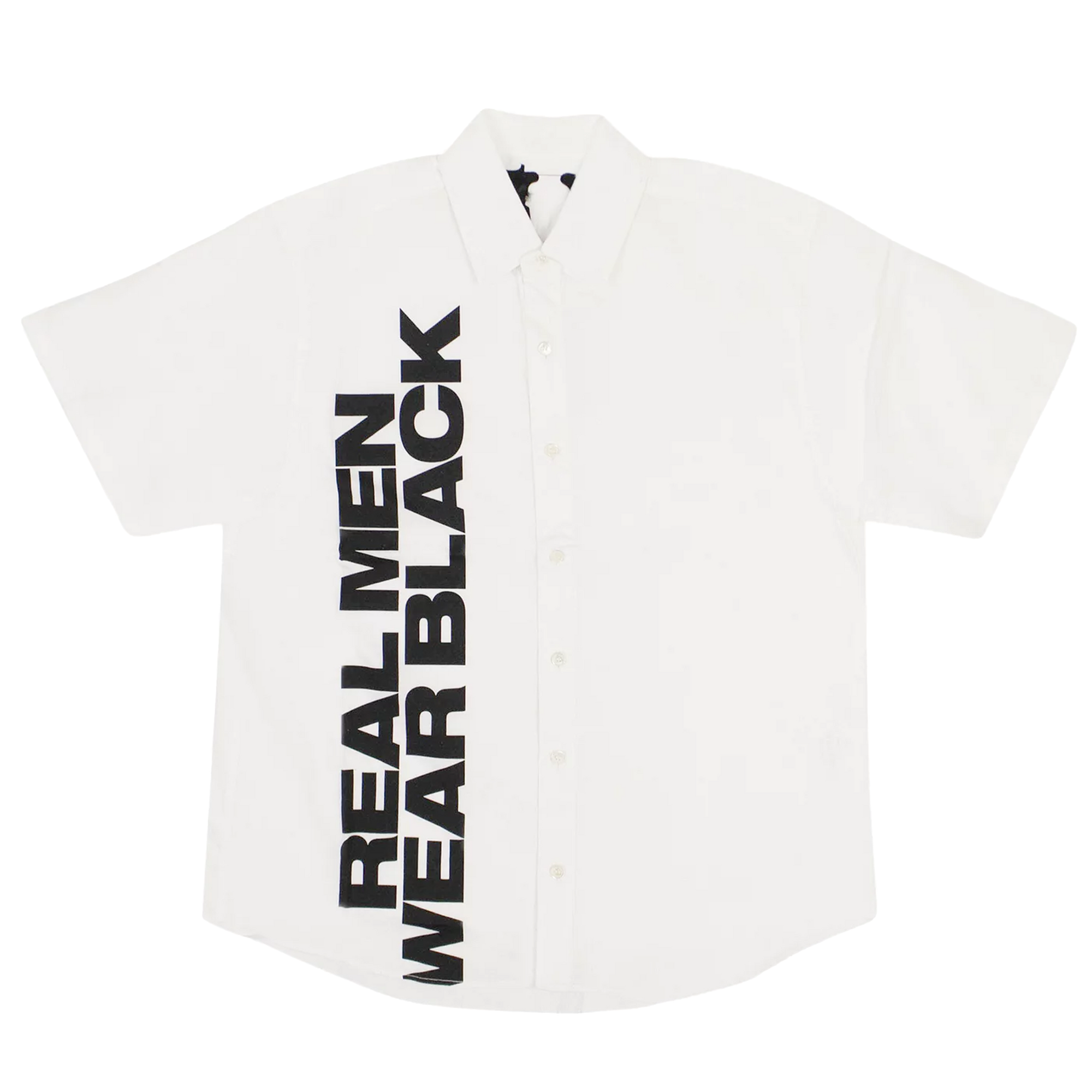 Vlone Real Men Wear Black Button Up Shirt White