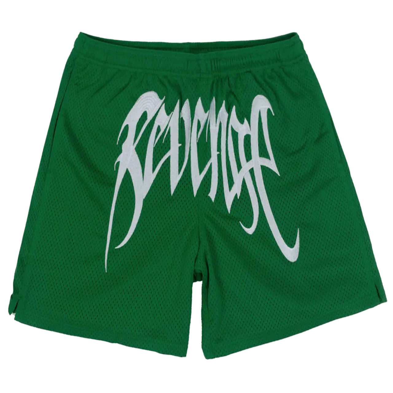 Revenge Embroidered Mesh Shorts Green