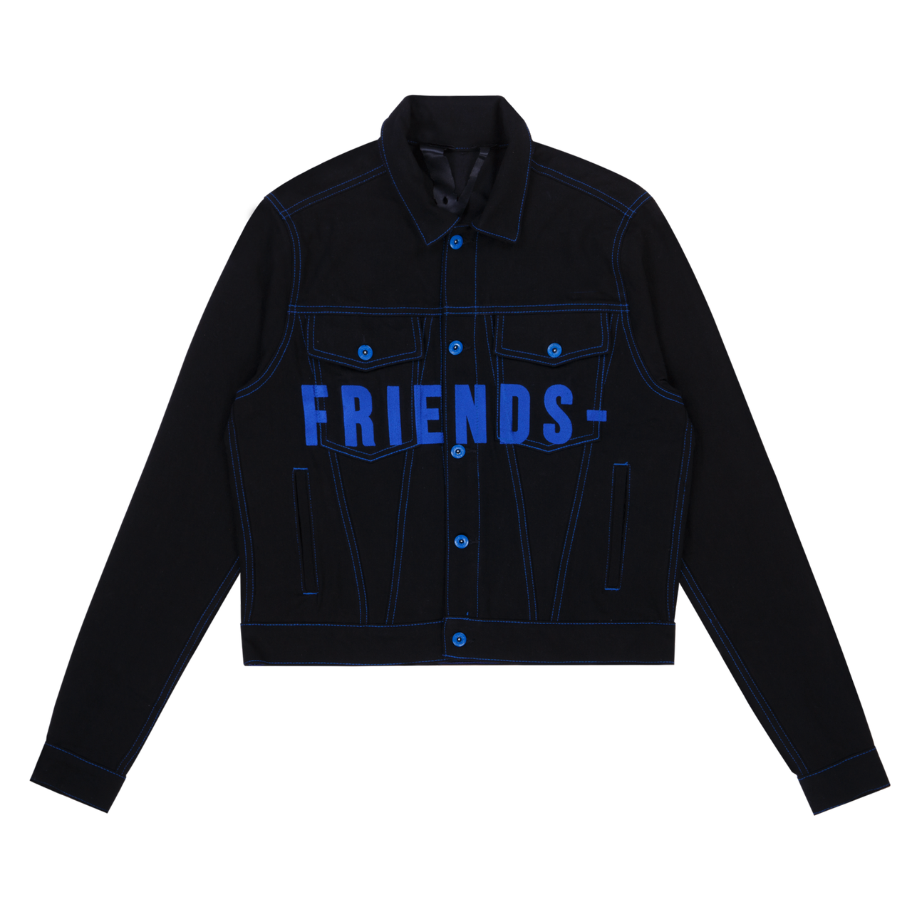 Vlone Friends Denim Jacket Black Blue