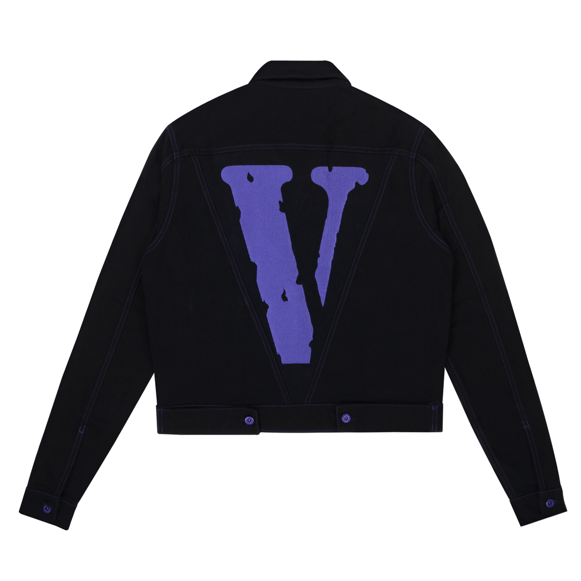 Vlone Friends Denim Jacket Black Purple PIECES