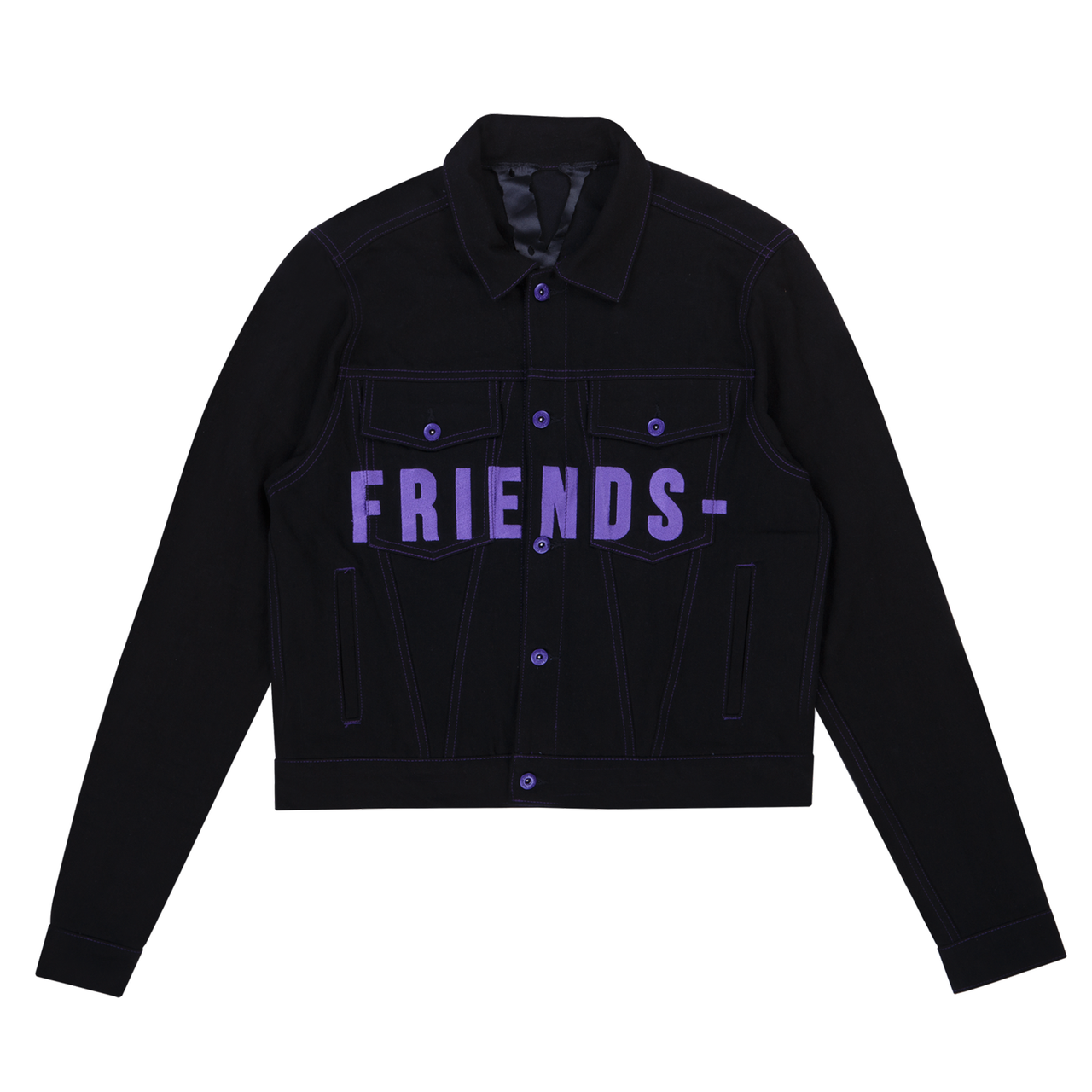Vlone Friends Denim Jacket Black Purple