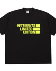 Vetements Big Logo Limited Edition Tee Black Yellow