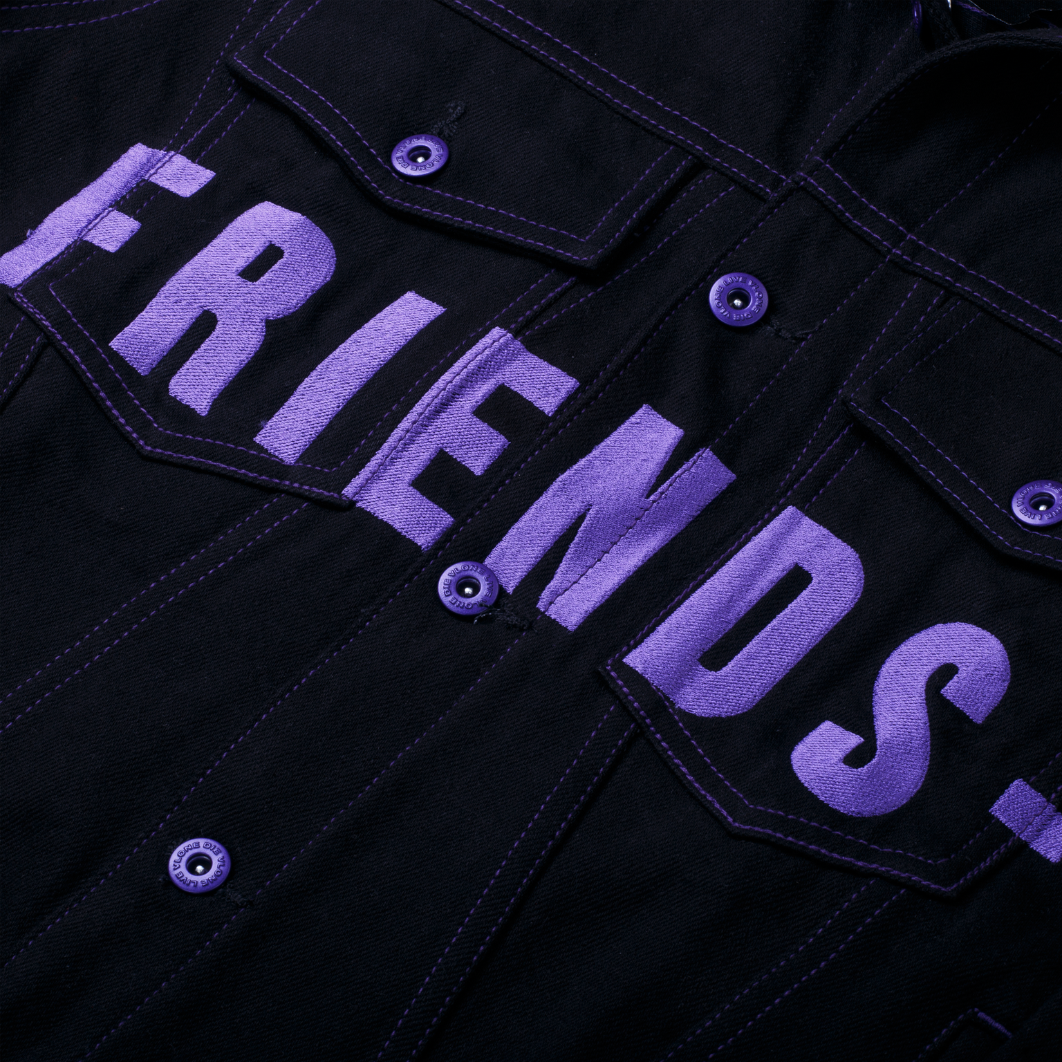 Vlone Friends Denim Jacket Black Purple